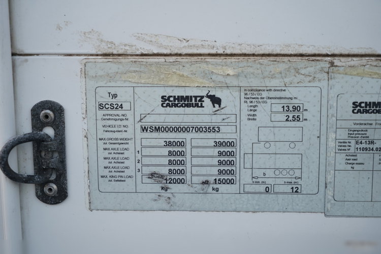 Schmitz / FIRANKA / STANDARD / PLANDEKA ZBROJONA /  zdjęcie 25