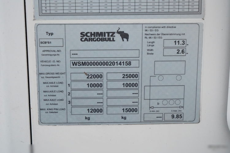 SCHMITZ CARGOBULL / CHŁODNIA / THERMO KING SLX SPECTRUM  / 1 osiowa / 11.3 M / MULTITEMPERATURA / WINDA DHOLLANDIA / SAF zdjęcie 23