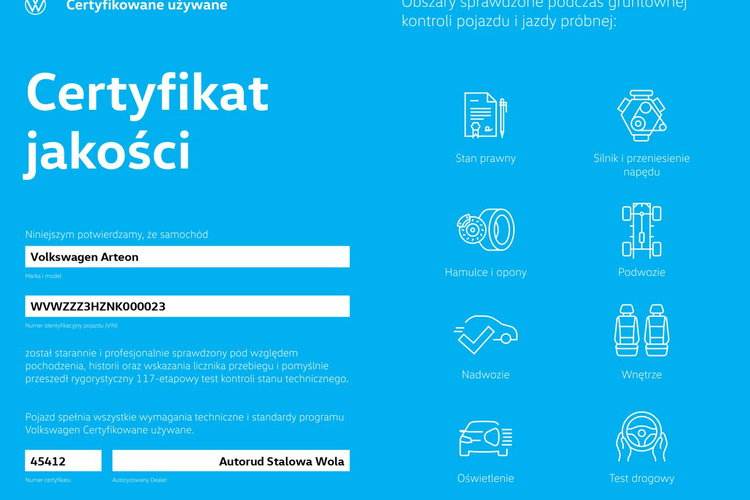 Volkswagen Arteon 2.0TDI 200KM 4Motion DSG R-line Kamera360DCC El.Fotele Harman Panoram zdjęcie 9