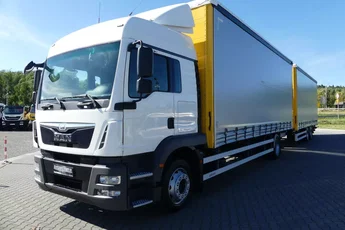 MAN TGM 18.340 / FIRANKA + WINDA / ZESTAW 38 EURO PALET /