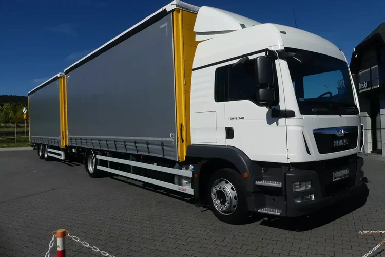 MAN TGM 18.340 / FIRANKA + WINDA / ZESTAW 38 EURO PALET / zdjęcie 11