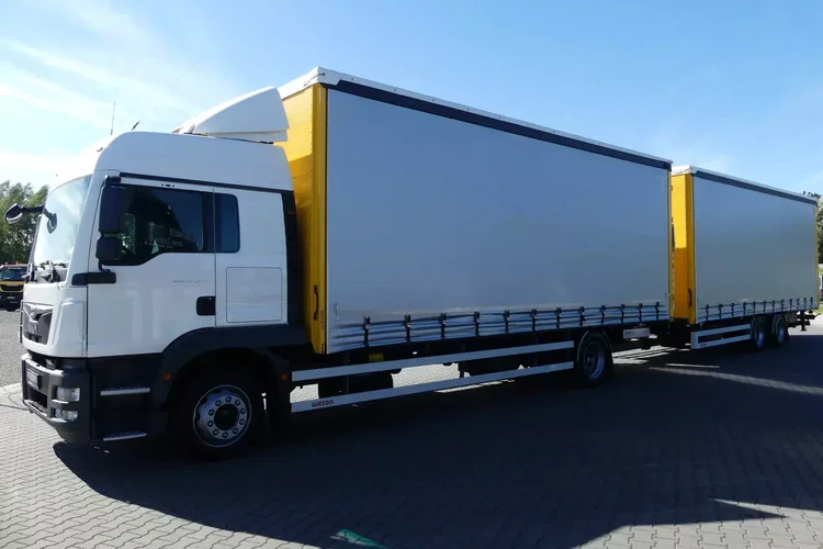 MAN TGM 18.340 / FIRANKA + WINDA / ZESTAW 38 EURO PALET / zdjęcie 3