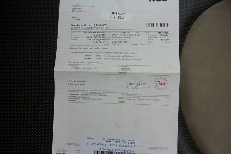 Fiat 500L L 1.4 Turbo Lounge, Klimatronic 2-stref, 2 kpl. kół, Kamera, PDC zdjęcie 40