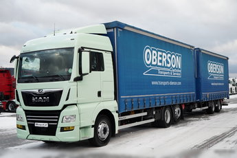 MAN TGX 26.460 / ZESTAW TANDEM PRZEJAZDOWY / 120 M3 / KLIMATYZACJA POSTOJOWA / OŚ PODNOSZONA / OŚ SKRĘTNA / + PRZYCZEPA FRUEHAUF / OSIE SAF 