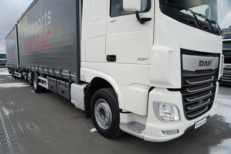 DAF XF 480 / ZESTAW TANDEM / 120 M3 / PRZEJAZDOWY / OŚ PODNOSZONA / OŚ SKRĘTNA / PODŁOGA SZYNA DESKA / WINDA DHOLLANDIA / KLIMA POSTOJOWA / + PRZYCZEPA LECITRAILER / OSIE SAF  zdjęcie 9