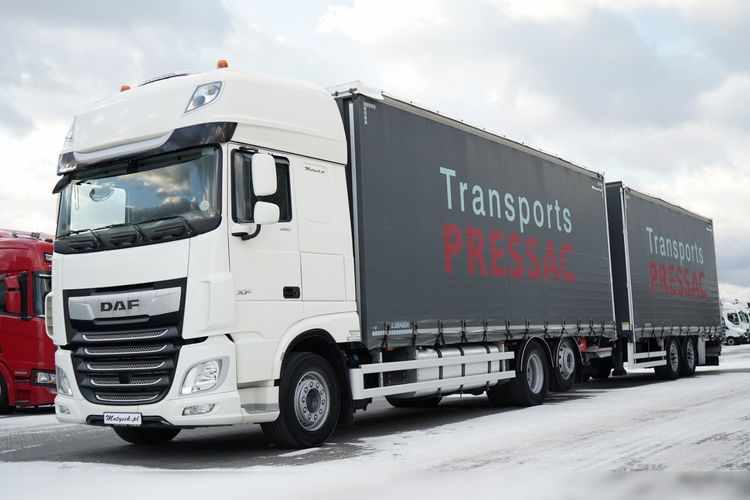 DAF XF 480 / ZESTAW TANDEM / 120 M3 / PRZEJAZDOWY / OŚ PODNOSZONA / OŚ SKRĘTNA / PODŁOGA SZYNA DESKA / WINDA DHOLLANDIA / KLIMA POSTOJOWA / + PRZYCZEPA LECITRAILER / OSIE SAF  zdjęcie 1