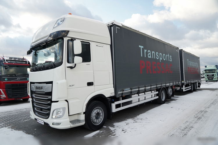 DAF XF 480 / ZESTAW TANDEM / 120 M3 / PRZEJAZDOWY / OŚ PODNOSZONA / OŚ SKRĘTNA / PODŁOGA SZYNA DESKA / WINDA DHOLLANDIA / KLIMA POSTOJOWA / + PRZYCZEPA LECITRAILER / OSIE SAF  zdjęcie 2