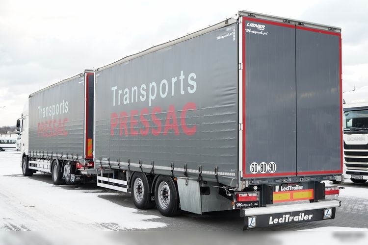 DAF XF 480 / ZESTAW TANDEM / 120 M3 / PRZEJAZDOWY / OŚ PODNOSZONA / OŚ SKRĘTNA / PODŁOGA SZYNA DESKA / WINDA DHOLLANDIA / KLIMA POSTOJOWA / + PRZYCZEPA LECITRAILER / OSIE SAF  zdjęcie 4