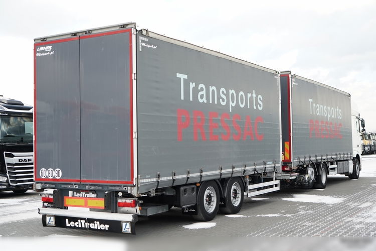 DAF XF 480 / ZESTAW TANDEM / 120 M3 / PRZEJAZDOWY / OŚ PODNOSZONA / OŚ SKRĘTNA / PODŁOGA SZYNA DESKA / WINDA DHOLLANDIA / KLIMA POSTOJOWA / + PRZYCZEPA LECITRAILER / OSIE SAF  zdjęcie 6