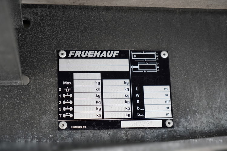 Fruehauf / KONTENER / KOFFER / ROLETA  / WINDA  DHOLLANDIA  / MOCNA PODŁOGA SZYNA DESKA  zdjęcie 21