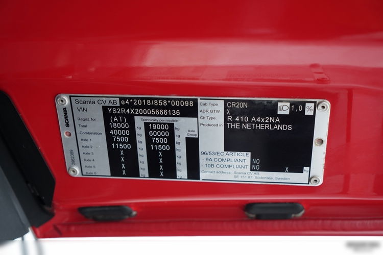 Scania R 410 XT / HYDRAULIKA / RETARDER / OPONY 100% /  NIKSKA KABINA /  zdjęcie 39