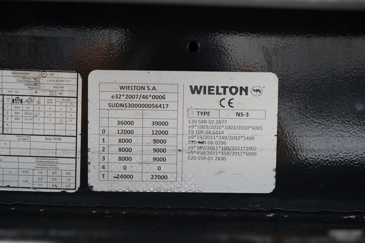 Wielton FIRANKA / MEGA / OŚ PODNOSZONA / DACH PODNOSZONY  zdjęcie 28