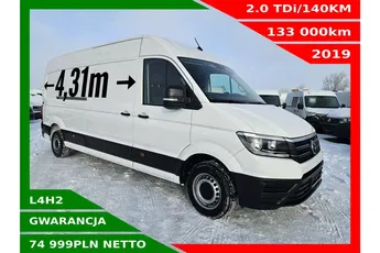 Volkswagen Crafter L4H2 74999zł NETTO 2.0TDi/140KM