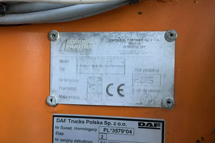 DAF LF 55.300 Śmieciarka Komunal Partner KP 16V Mały Przebieg zdjęcie 7