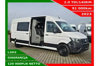 Volkswagen Crafter L3H2 129900zł NETTO Brygadówka 7 osób 2.0TDi/140KM