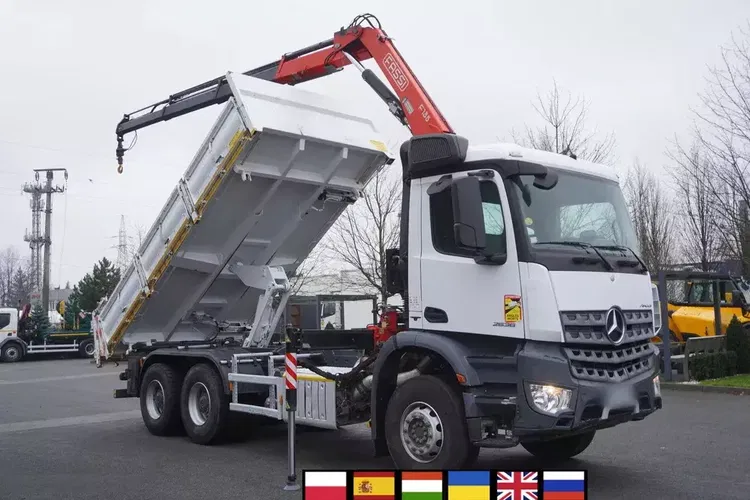 Mercedes Arocs 2636 6x4 / Wywrotka 2-stronna / HDS Fassi F135A.0.23 / Pilot / Rotator zdjęcie 1