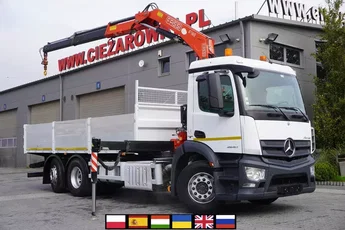 Mercedes Antos 2540 / Burtowy 15 EPAL / HDS Fassi F165 / 6.1 t / Zasięg 8 m / pilot / rotator / 1600 MTH / oś skrętna