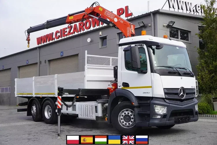 Mercedes Antos 2540 / Burtowy 15 EPAL / HDS Fassi F165 / 6.1 t / Zasięg 8 m / pilot / rotator / 1600 MTH / oś skrętna zdjęcie 1