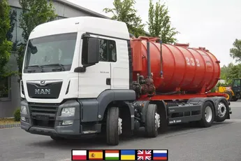 MAN TGS 35.420 8×2 / NOWA Beczka asenizacyjna 13000 l / 3 osie skrętne
