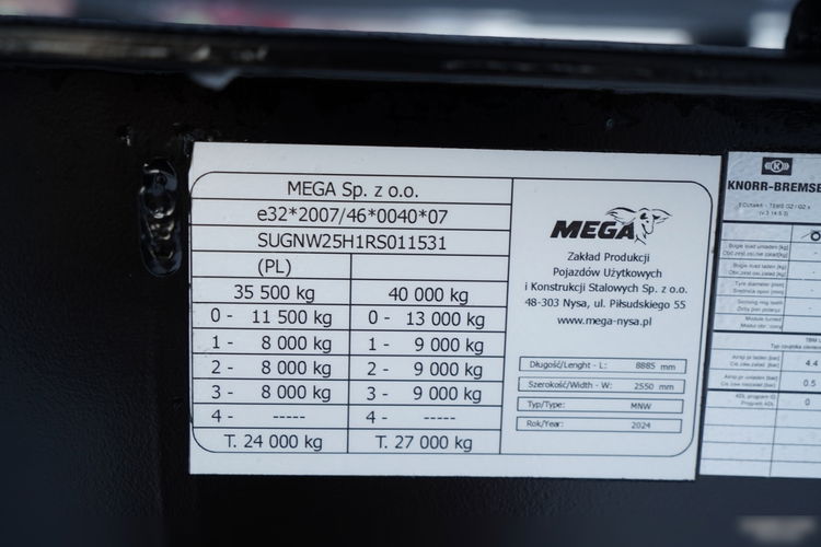 Mega WYWROTKA / 26 m3 / STALOWA / STANDARD / OŚ PODNOSZONA / SAF  FARYCZNIE NOWA   zdjęcie 20