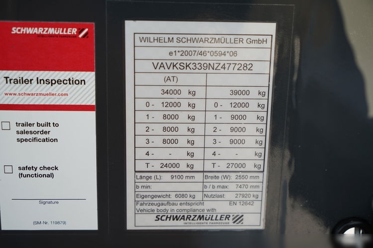 Schwarzmuller WYWROTKA / 26 m3 / STALOWA RYNNA / STANDARD / OŚ PODNOSZONA / SAF / OPONY 100% zdjęcie 22