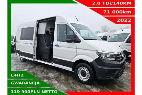 Volkswagen Crafter L4H2 119900zł NETTO Brygadówka 7 osób 2.0TDi/140KM