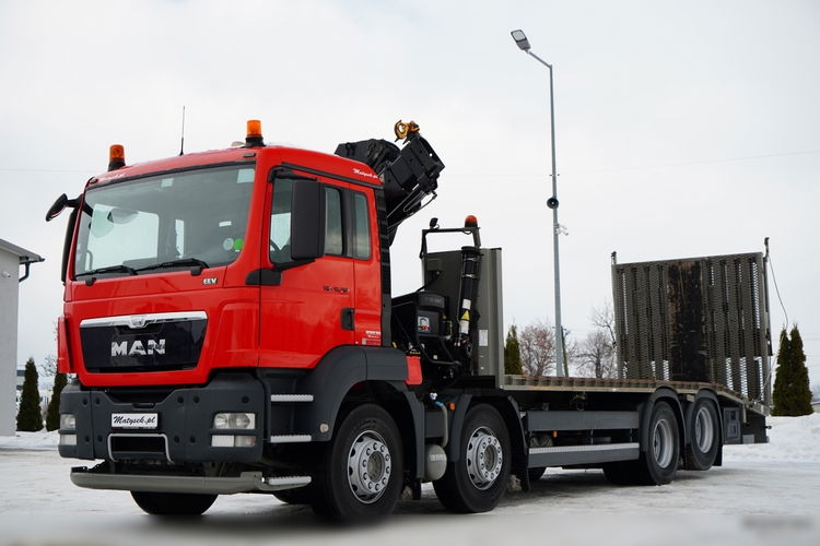 MAN TGS 35.360 / 8x2-4 / LAWETA + HDS HIAB 166 E-2 / NAJAZDY HYDRAULICZNE / WYCIĄGARKA /  zdjęcie 1