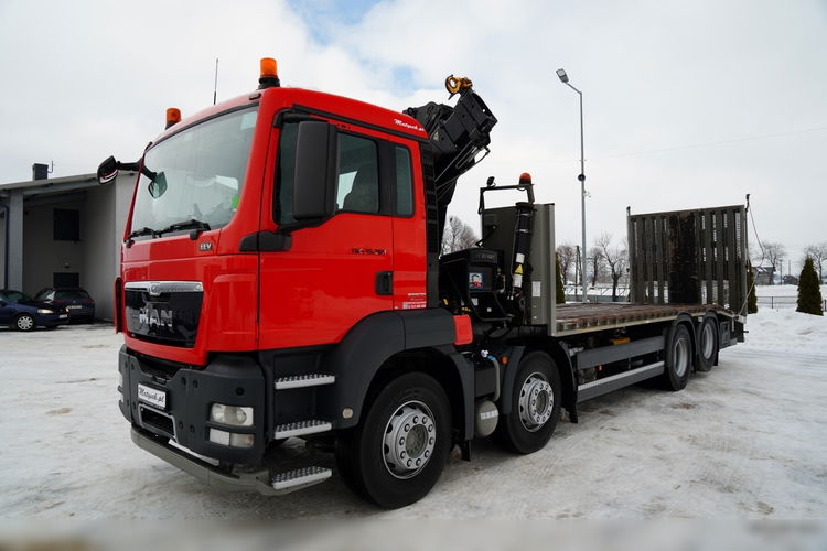 MAN TGS 35.360 / 8x2-4 / LAWETA + HDS HIAB 166 E-2 / NAJAZDY HYDRAULICZNE / WYCIĄGARKA /  zdjęcie 2