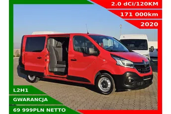 Renault Trafic L2H1 69999zł NETTO Brygadówka 6 osób 2.0dCi/120KM