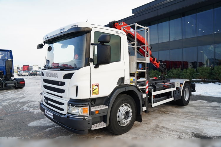 Scania P 250 / 4X2 / SIŁOWNIK DO WYWROTU /  + HDS HMF 635 K2 /  MAX WYSÓW 7 M / STEROWANIE RADIOWE / ROTATOR /  EURO 6  zdjęcie 13