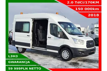 Ford transit L3H3 59999zł NETTO Brygadówka 6 osób 2.0TdCi/170KM