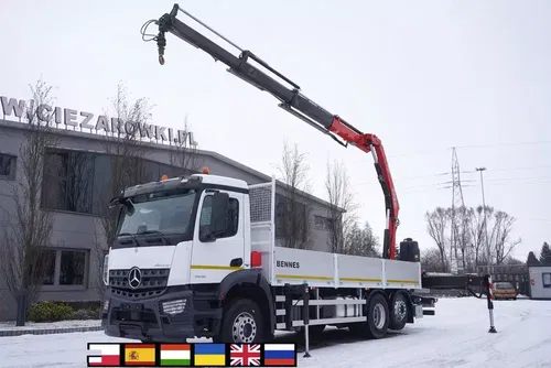 Mercedes Arocs 2536 6x2 E6 / Fassi F195A.0.23 / pilot / rotator / platforma burtowa 16 EPAL