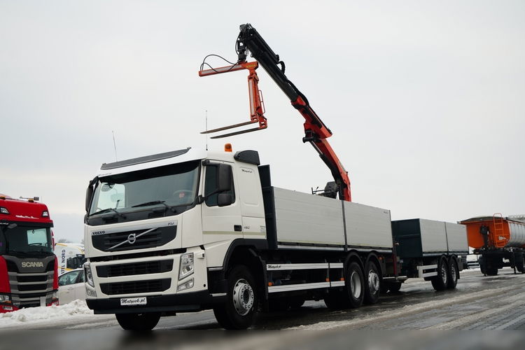 Volvo FM 450 /  ZESTAW SKRZYNIOWY / HDS PALFINGER PK 16001-K / ROTATOR / WIDŁY / PRZYCZEPA / MANUAL /  zdjęcie 1