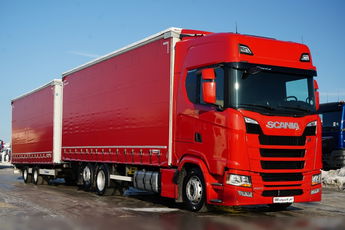 Scania S 460 / ZESTAW TANDEM / FIRANKA / 120 M3 / KRONE  / 2023 ROK / DACH PODNOSZONY / OŚ PODNOSZONA / SKRĘTNA 