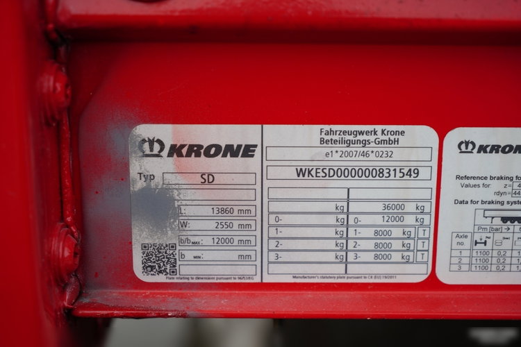 Krone FIRANKA / MEGA / OŚ PODNOSZONA / DACH PODNOSZONY / LOW DECK / zdjęcie 28