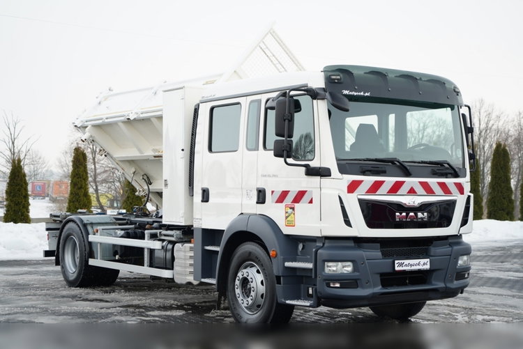 MAN TGM 18.340 / 4X2 / 3 STRONNA WYWROTKA / HYDROBURTA / BRYGADÓWKA 7 MIEJSC / BORDMATIC zdjęcie 10