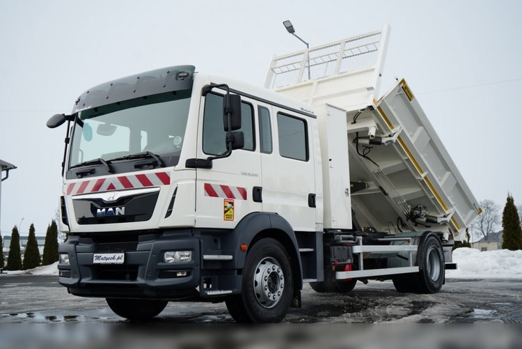 MAN TGM 18.340 / 4X2 / 3 STRONNA WYWROTKA / HYDROBURTA / BRYGADÓWKA 7 MIEJSC / BORDMATIC zdjęcie 1