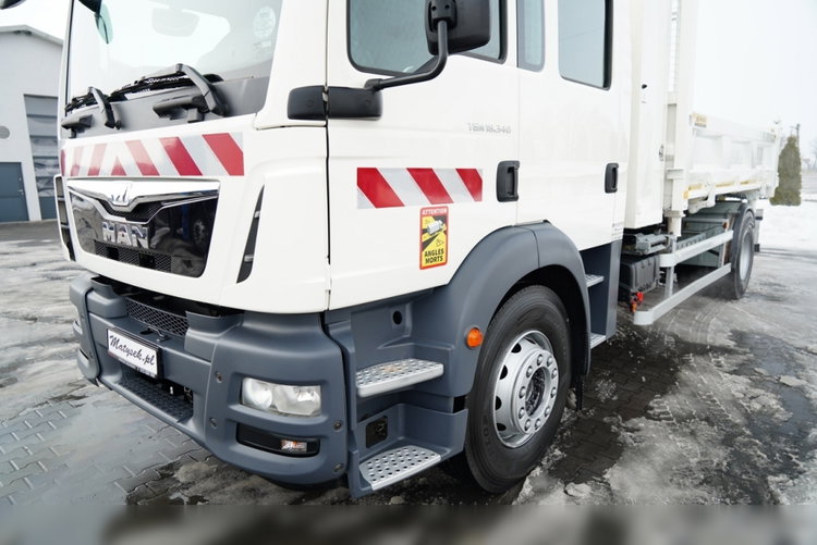 MAN TGM 18.340 / 4X2 / 3 STRONNA WYWROTKA / HYDROBURTA / BRYGADÓWKA 7 MIEJSC / BORDMATIC zdjęcie 19