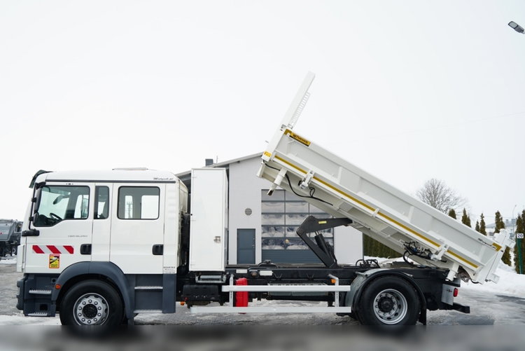 MAN TGM 18.340 / 4X2 / 3 STRONNA WYWROTKA / HYDROBURTA / BRYGADÓWKA 7 MIEJSC / BORDMATIC zdjęcie 2