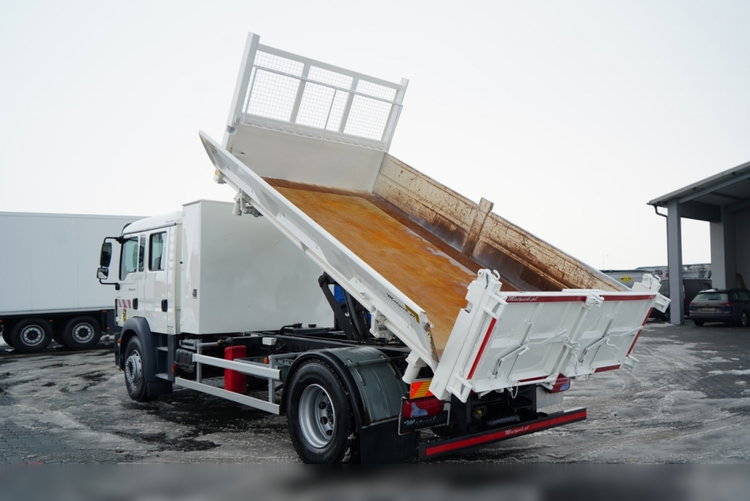 MAN TGM 18.340 / 4X2 / 3 STRONNA WYWROTKA / HYDROBURTA / BRYGADÓWKA 7 MIEJSC / BORDMATIC zdjęcie 3