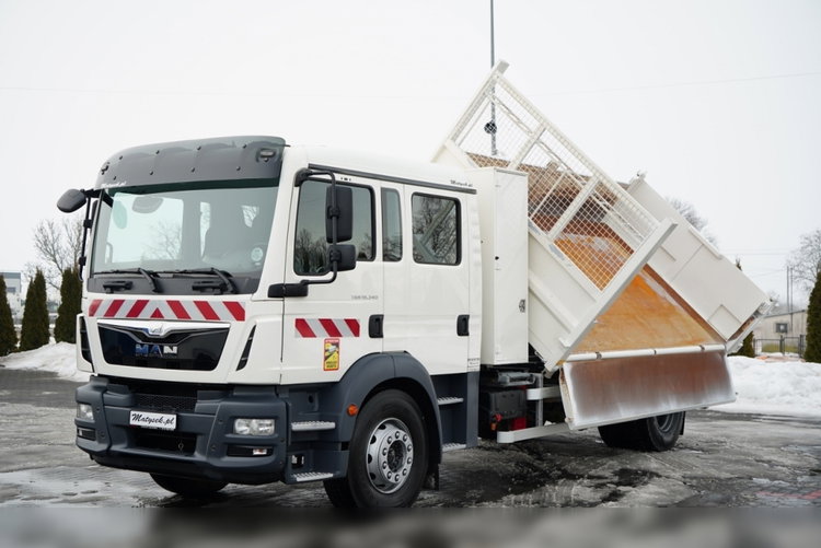 MAN TGM 18.340 / 4X2 / 3 STRONNA WYWROTKA / HYDROBURTA / BRYGADÓWKA 7 MIEJSC / BORDMATIC zdjęcie 7