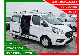 Ford transit-custom L2H1 99999zł NETTO Brygadówka 6 osób 2.0TdCi/131KM