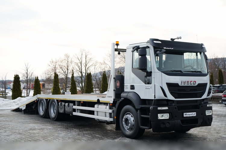 Iveco STRALIS 360 / 6X2 /  LAWETA / PLATFORMA 9.3 M / NAJAZDY HYDRAULICZNE / WYCIĄGARKA / OŚ PODONOSZONA  / EURO 6 zdjęcie 8