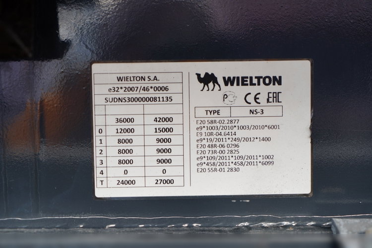 Wielton / FIRANKA STANDARD / MULDA DO STALI - 9 M / OŚ PODNOSZONA / SAF /  zdjęcie 30