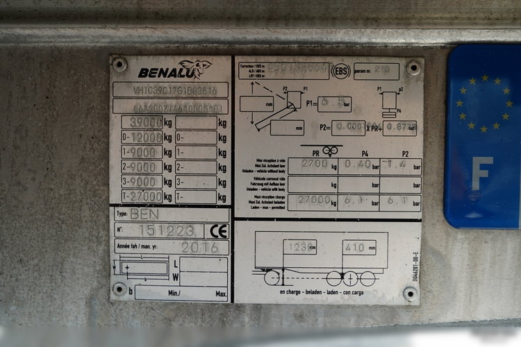 BENALU WYWROTKA / 27 m3 / ALUMINIOWA / OŚ PODNOSZONA / WAGA: 5 100 KG /  ELEKTRYCZNA PLANDEKA  zdjęcie 22