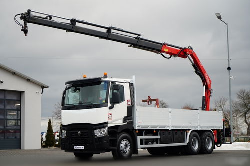 Renault T 430 / 6x4 / SKRZYNIOWY 7.35 M + HDS FASSI F125A  / WYSÓW 15 M / STEROWANIE RADIOWE / WIDŁY / ROTATOR /