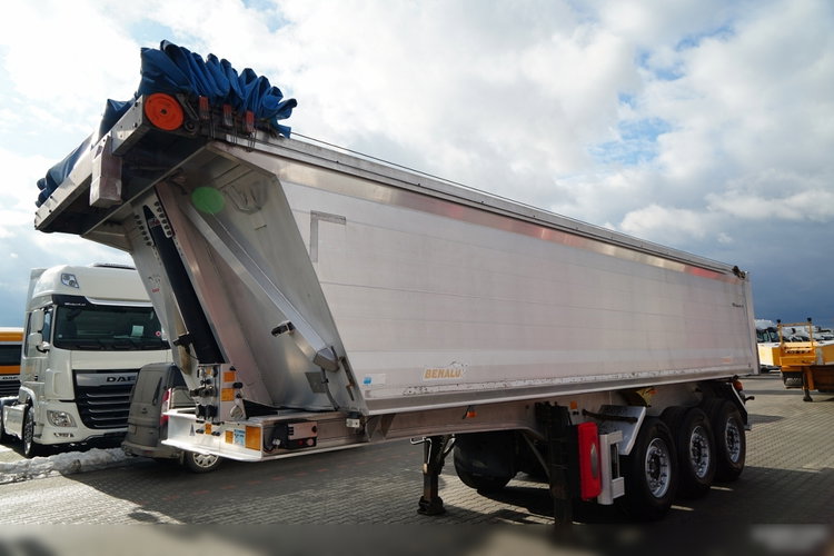 BENALU WYWROTKA / 27 m3 / ALUMINIOWA / OŚ PODNOSZONA / WAGA: 5 200 KG / ELEKTRYCZNA PLANDEKA zdjęcie 2