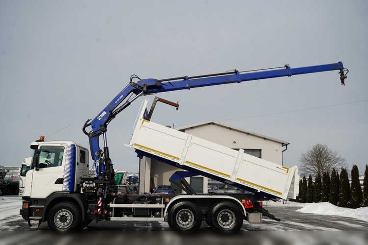 Scania G 370 / 6x4 / WYWROTKA TYLNOZSYPOWA + HDS HIAB 144E S-3 / STEROWANIE RADIOWE /  ROTATOR / WIDŁY DO PALET / EURO 6 / zdjęcie 3