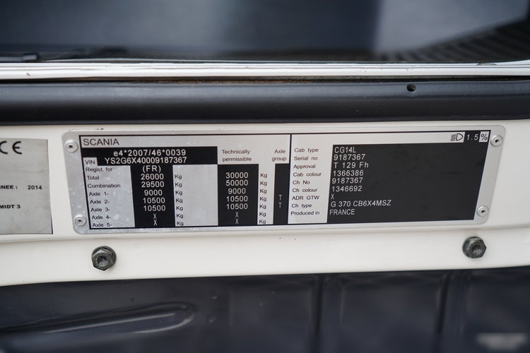 Scania G 370 / 6x4 / WYWROTKA TYLNOZSYPOWA + HDS HIAB 144E S-3 / STEROWANIE RADIOWE /  ROTATOR / WIDŁY DO PALET / EURO 6 / zdjęcie 51