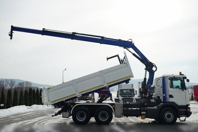 Scania G 370 / 6x4 / WYWROTKA TYLNOZSYPOWA + HDS HIAB 144E S-3 / STEROWANIE RADIOWE /  ROTATOR / WIDŁY DO PALET / EURO 6 / zdjęcie 6